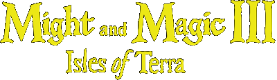 Might and Magic III Isles of Terra logo for Super Nintendo